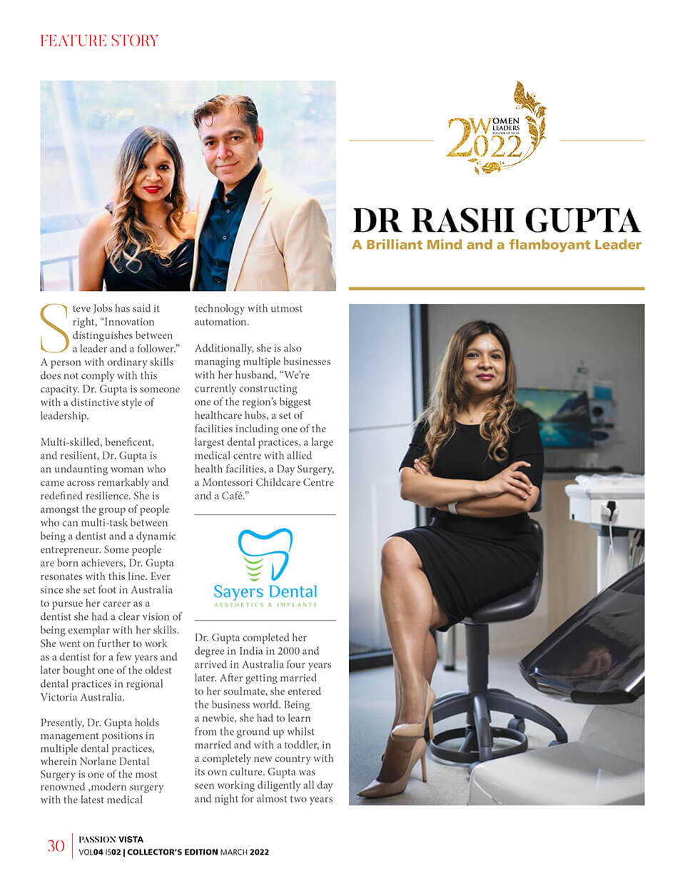 dr rashi gupta passion vista magazine story