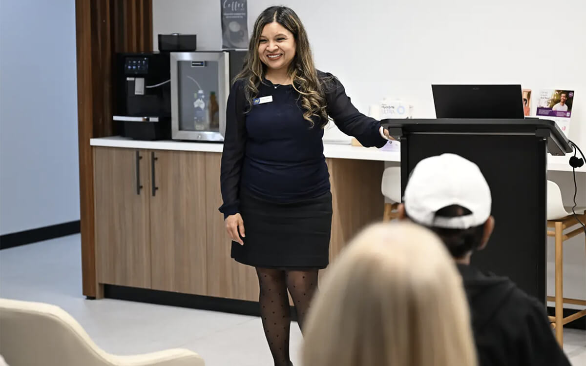 Dr Rashi Gupta at the Norlane Dental full mouth dental implants information evening in Geelong